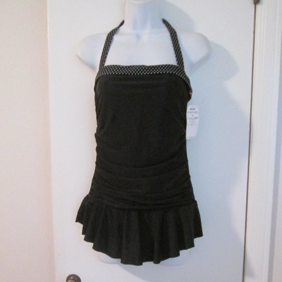 U.S. Polo Assn. Other - NWT Retro Pin-up Black White Polka Dot Swimsuit M